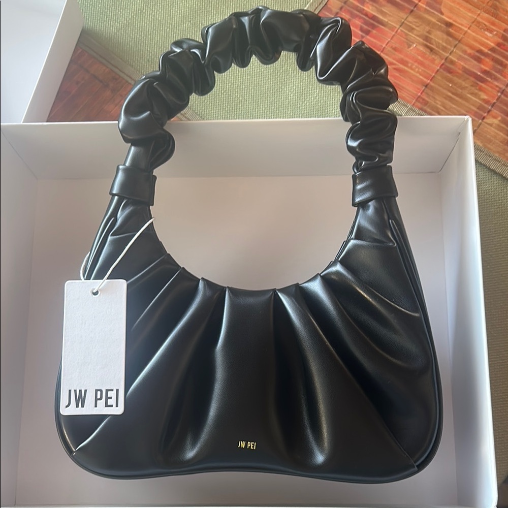 JW PEI Black Gabbi Ruched Shoulder Bag